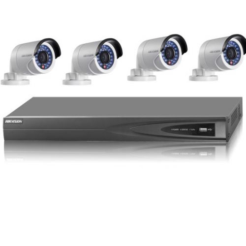 Sistem de supraveghere video IP Hikvision cu 4 camere IP 1.3 Megapixel si 1 NVR DS-7604NI-SE