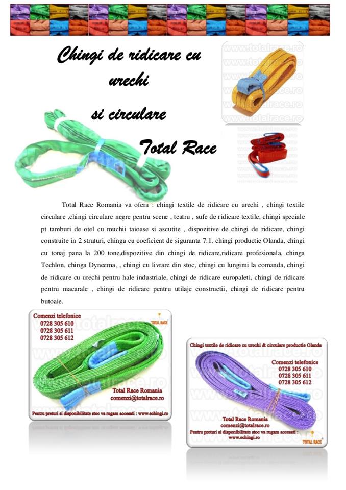 Chingi textile de ridicare cu urechi/circulare