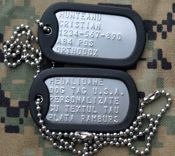 Placute de identificare armata S.U.A. - DOG TAG