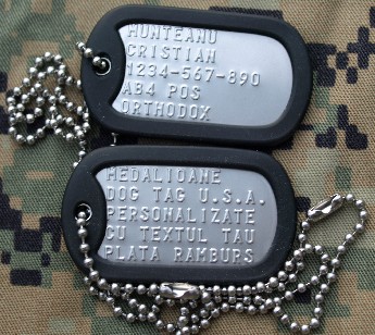 Placute de identificare armata S.U.A. - DOG TAG