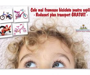 Pe www.magazinepentrucopii.ro, veti gasi, la categoria biciclete copii, modele pentru fete si baieti, entru toate varstele, la preturi reduse si cu transport grati=uit prin curier!