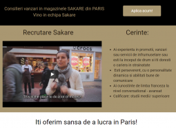 Vrei un job in Paris? Magazinele SAKARE din PARIS si UK