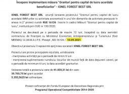Comunicat de presa Ionel Forest Best SRL