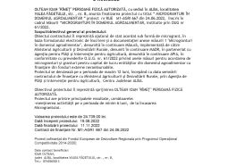 PROIECT MICROGRANT DIN DOMENIUL AGROALIMENTAR