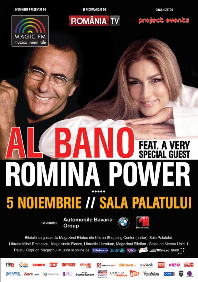 S-au ieftinit biletele de la categoria 1 pentru concertul AL BANO featuring a very special guest - ROMINA POWER!