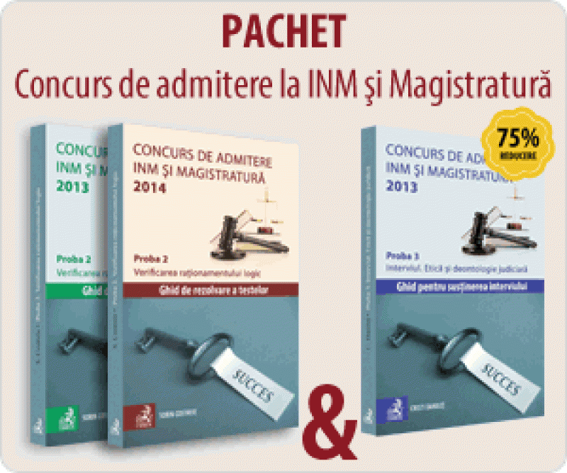 Pachet Admitere in INM si Magistratura cu numai 75 de lei