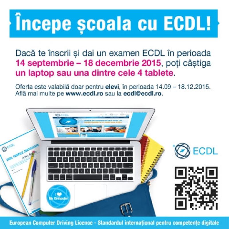concurs, scoala, elevi, liceeni, ECDL, laptop, competente digitale, IT, BAC, Bacalaureat, tableta