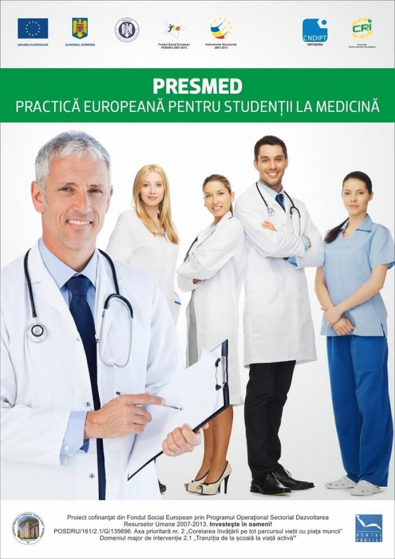 Peste 360 de studenți la medicină au efectuat stagii de pregătire practică si vizite de studiu în cadrul proiectului PRESMED, cofinanțat din fonduri europene