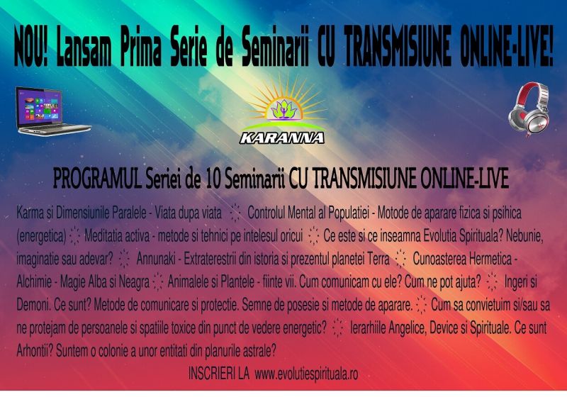 Anuntam lansarea primului pachet de seminarii online cu transmisiune LIVE, din Romania!