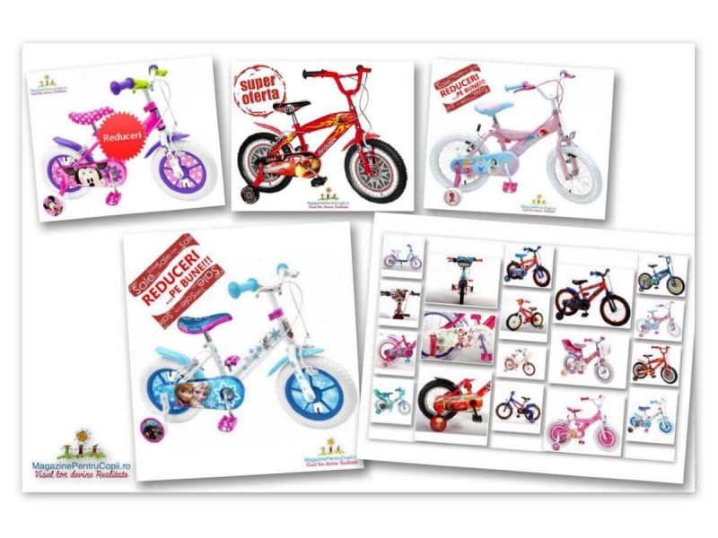 Primavara incepe cu un stoc nou de biciclete copii pe www.magazinepentrucopii.ro! Grabeste-te! Unele modele sunt la REDUCERE!