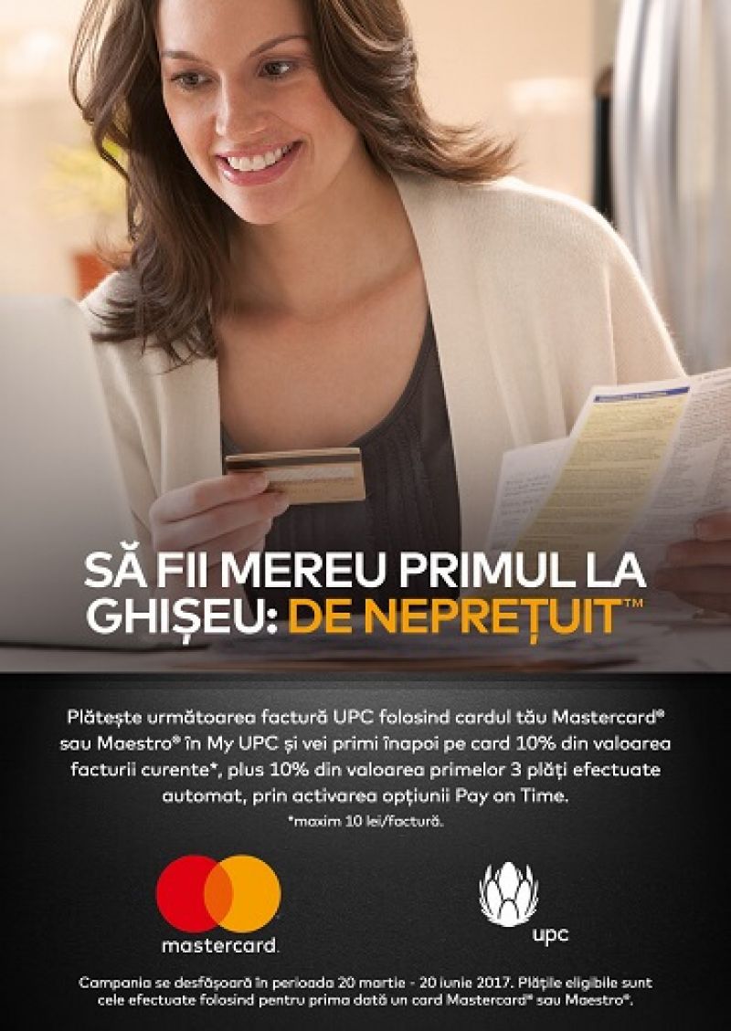Mastercard si UPC ofera beneficii unice la plata facturilor cu cardul