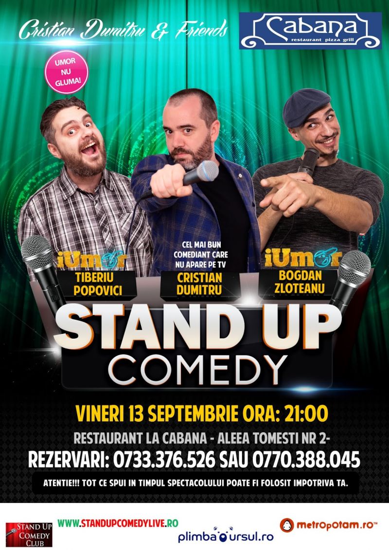 Stand-Up Comedy in Bucuresti, Vineri 13 Septembrie 2019