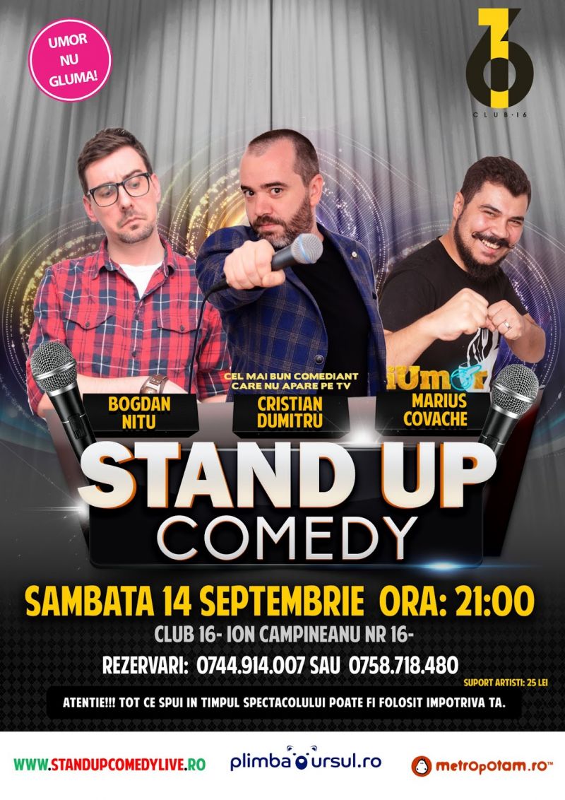 Stand-Up Comedy in Bucuresti Sambata 14 Septembrie 2019