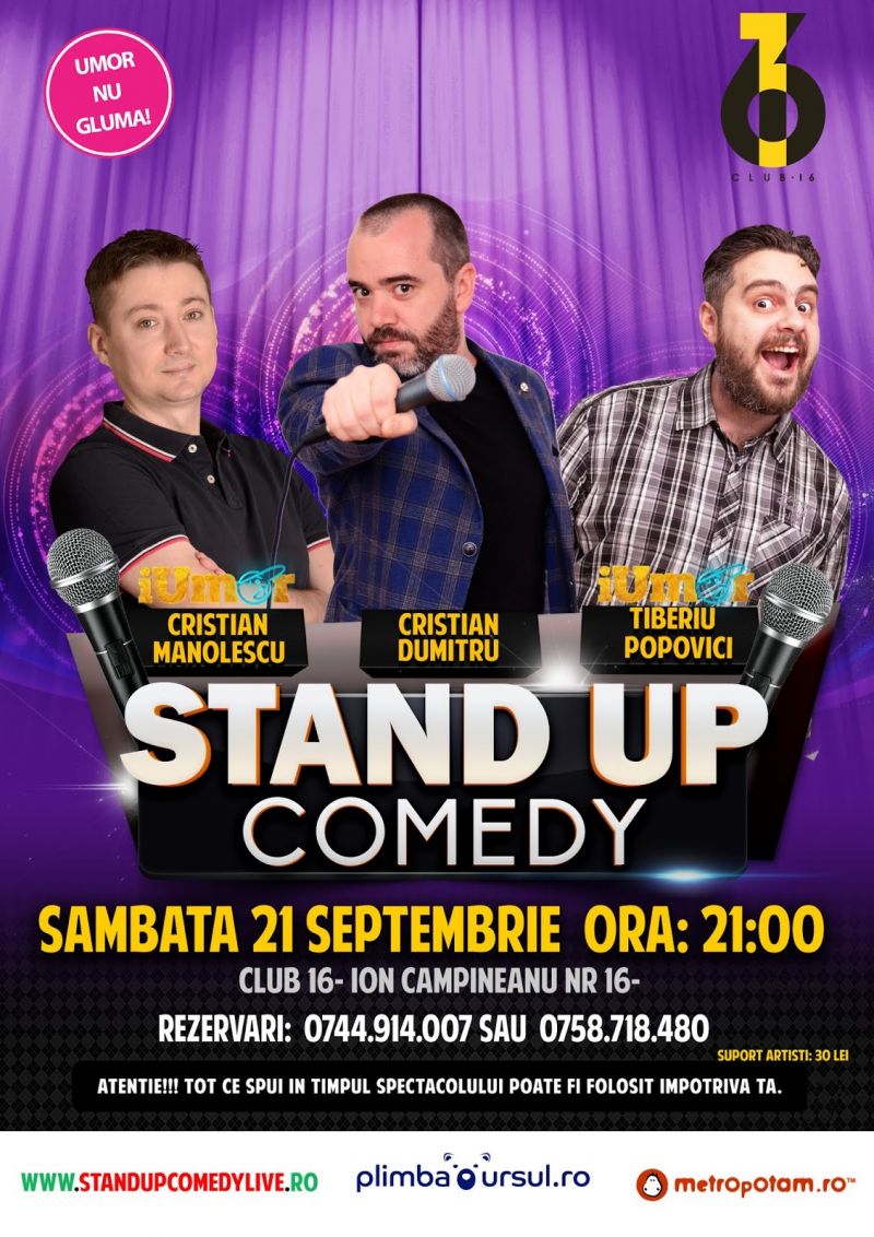 Stand-Up Comedy in Bucuresti Sambata 21 Septembrie 2019