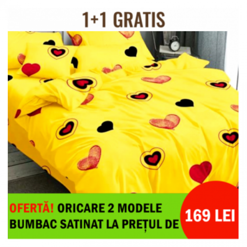 lenjerii de pat unu plus unu gratis