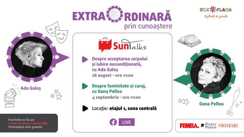 seminarii gratuite cu Oana Pellea și Ada Galeș