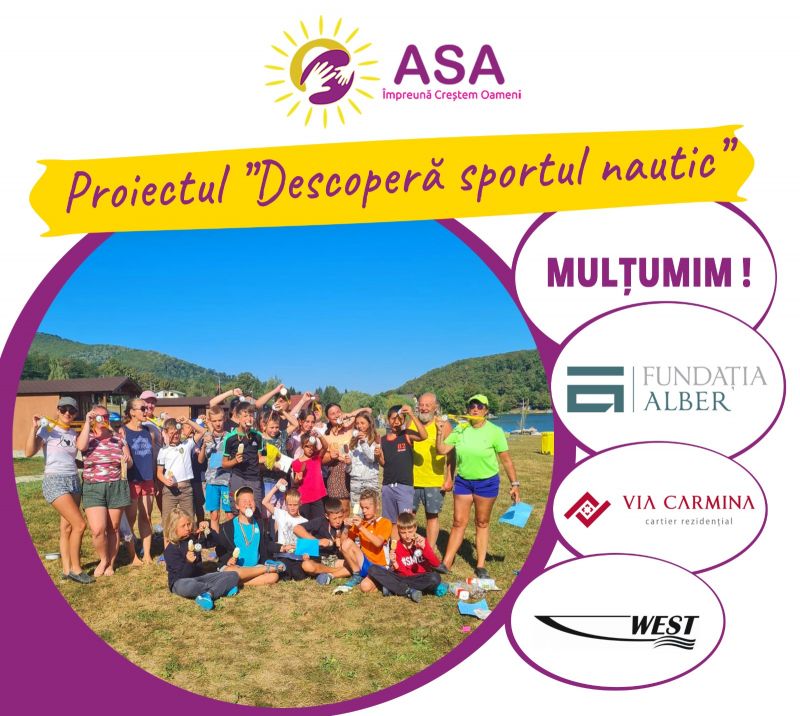 Asociația Social Activ - ASA a lansat proiectul „Descoperă sportul nautic - canotaj / caiac / Dragon boat",