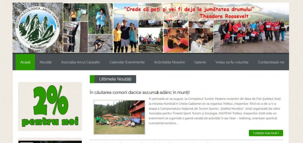 "Asociația Ecologică “ARCUL CARPATIN” a fost înființată la sfârșitul anului 2012 "Asociația Ecologică “ARCUL CARPATIN” a fost înființată la sfârșitul anului 2012
