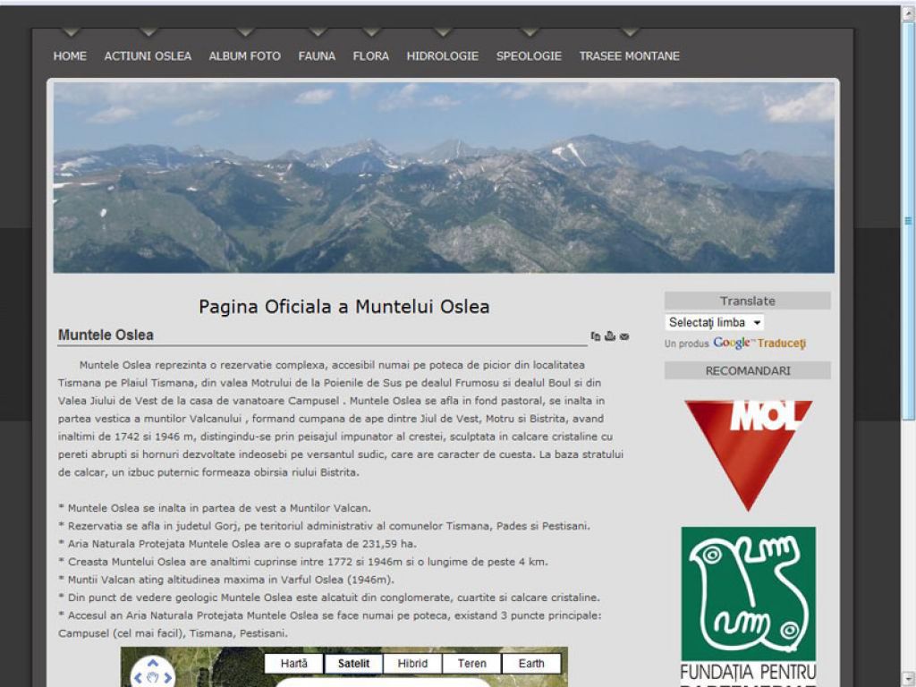 Muntele Oslea - prezentare Muntele Oslea - prezentare
